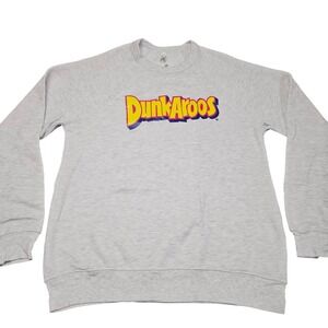 Dunkaroos Graphic Crewneck Sweatshirt Large Gray 90s Nostalgia Casual Soft